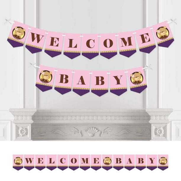 Baby Shower Pink Teddy Letter Banner 2 metres long Party Bunting FREE P&P